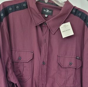 Marc Eckō Men's Long-Sleeve Modern Shirt 3X, DK Berry